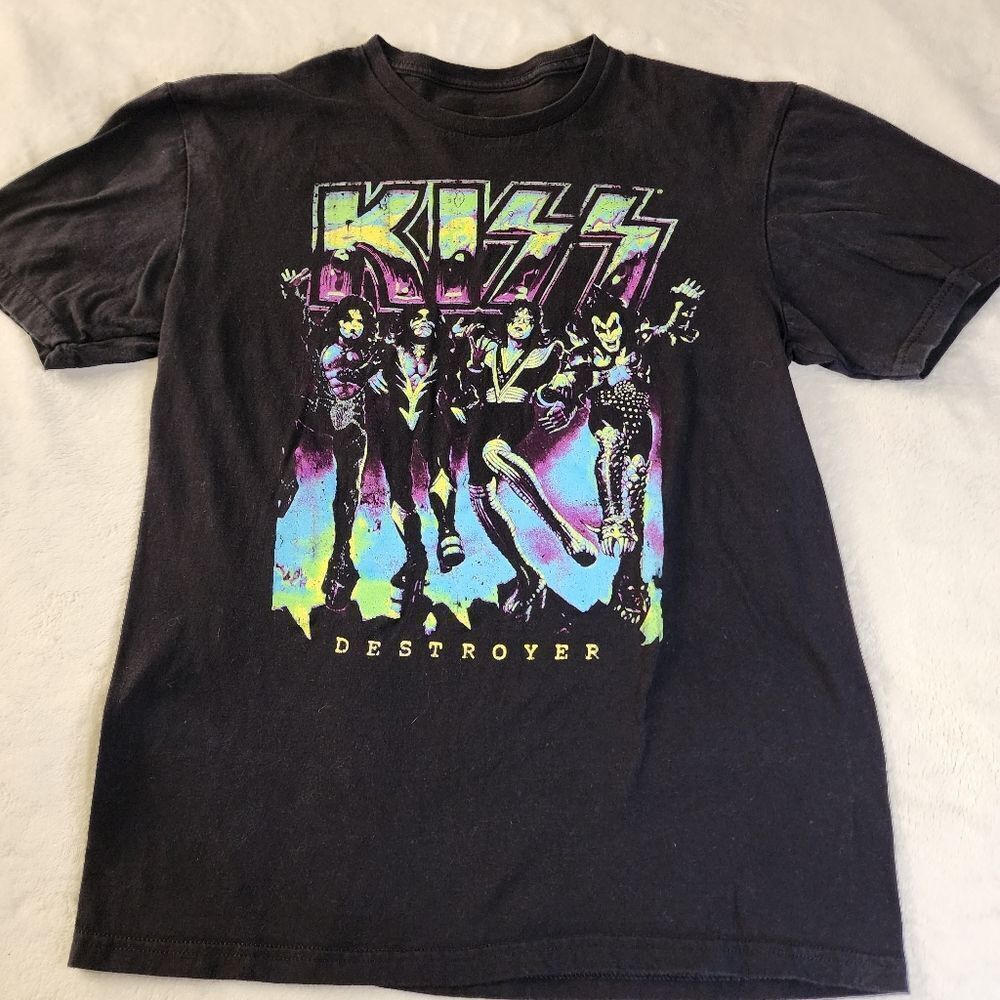 Kiss 2023 Destroyer Black Tshirt With Graphics Size Medium